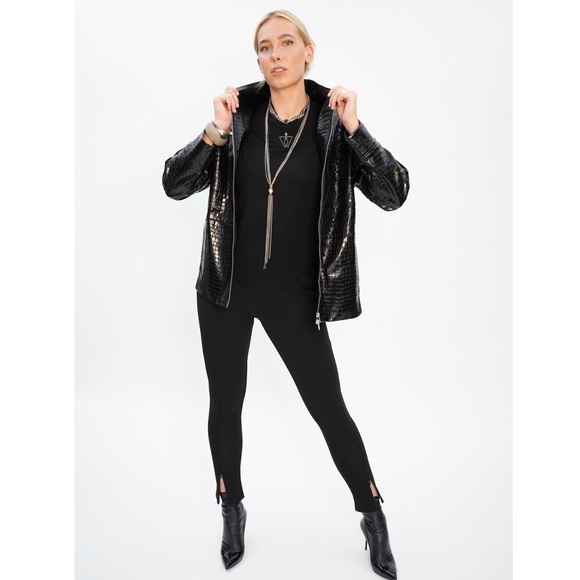 NWT DUETTE NYC Vegan Leather Embossed Jacket - "The Laight" - Picture 8 of 12